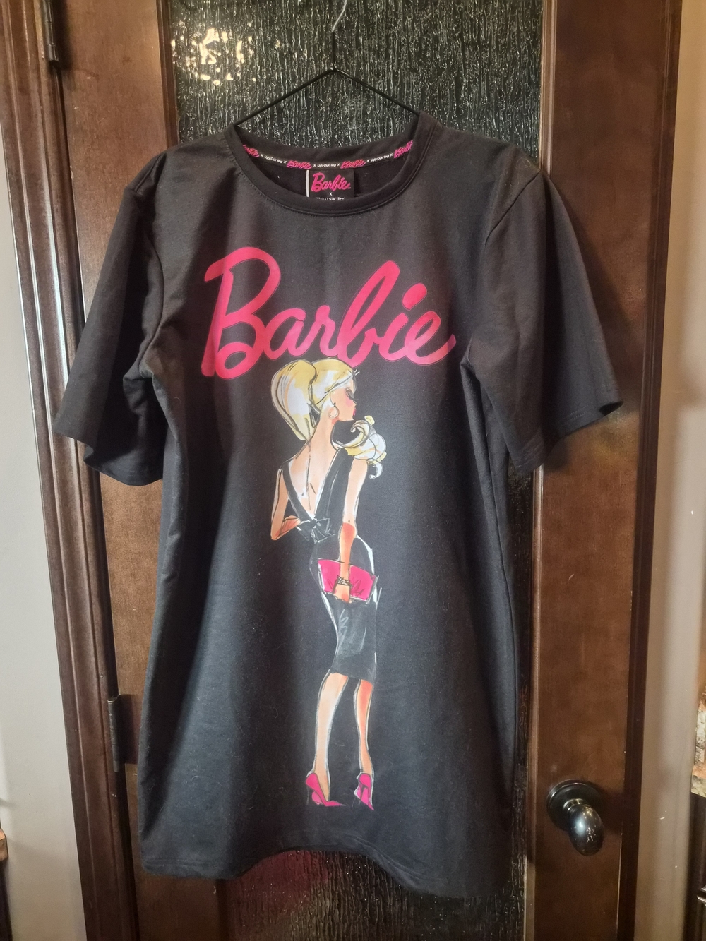 T Shirt Dress With Vintage Barbie Graphic